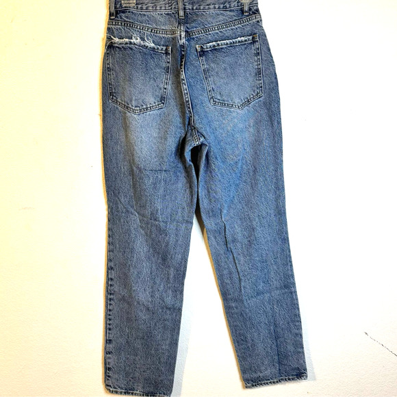 PACSUN Women's Dad Jeans Size 27 Distressed Knees Button Fly Medium Wash - Picture 2 of 7